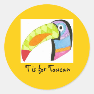 Pegatina Redonda T está para Toucan