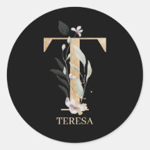 T Monograma Floral Personalizado