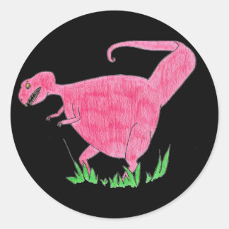 Pegatina Redonda T Rex