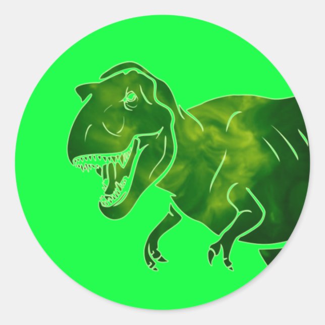 Pegatina Redonda T-Rex (Anverso)