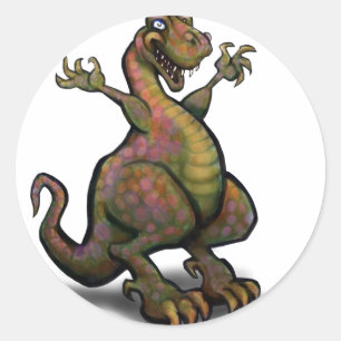 Pegatina Redonda T-Rex