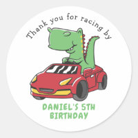 T-Rex Race Car Kids Birday Fiesta
