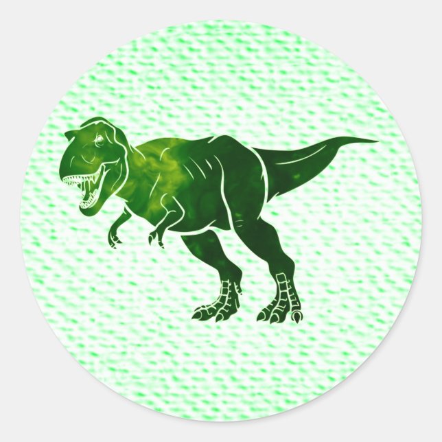 Pegatina Redonda T-Rex sobre el aspecto texturizado (Anverso)