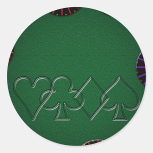 Pegatina Redonda Tabla de póquer superior