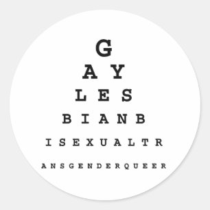 Pegatina Redonda Tabla de visión gay