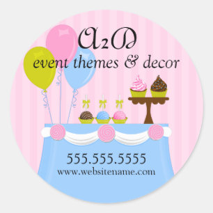 Pegatina Redonda Tabla decorada por el estilo de eventos
