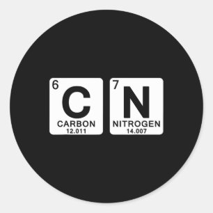 Pegatina Redonda Tabla periódica de ciencia 67 Meme profesor divert