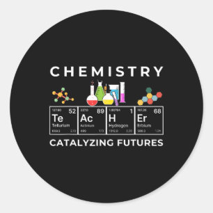Pegatina Redonda Tabla periódica de docentes de Química Catalizador