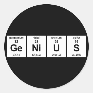 Pegatina Redonda Tabla periódica de GeNiUS