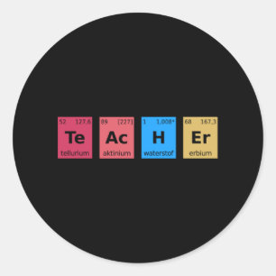 Pegatina Redonda Tabla periódica docente