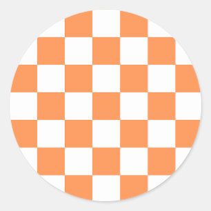 Pegatina Redonda Tablero clásico visual naranja