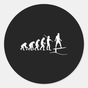Pegatina Redonda Tablero de surf divertido para evolucionar olas de