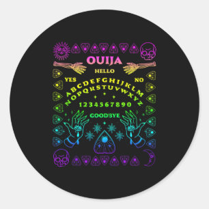 Pegatina Redonda Tablero Ouija Espiritual Pastel Goth Brujería Bruj