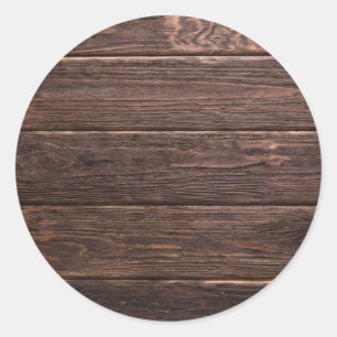 Pegatina Redonda Tableros de pared de madera marrón Textura