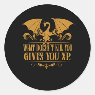 Pegatina Redonda Tabletop RPG Addict XP Dragon Dungeons