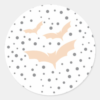Pegatina Redonda Tableware de Halloween festivo Black and Naranja B