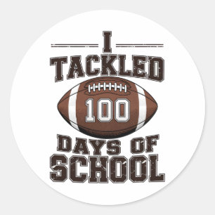 Pegatina Redonda Tacklé 100 Días Escuela Tackle Fútbol Americano Ni