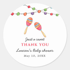 Pegatina Redonda Taco acerca de la ducha de bebé Gracias