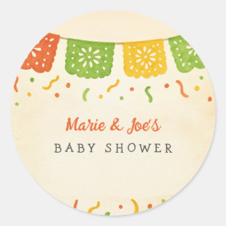 Pegatina Redonda Taco Bout A Baby Fiesta Baby Shower
