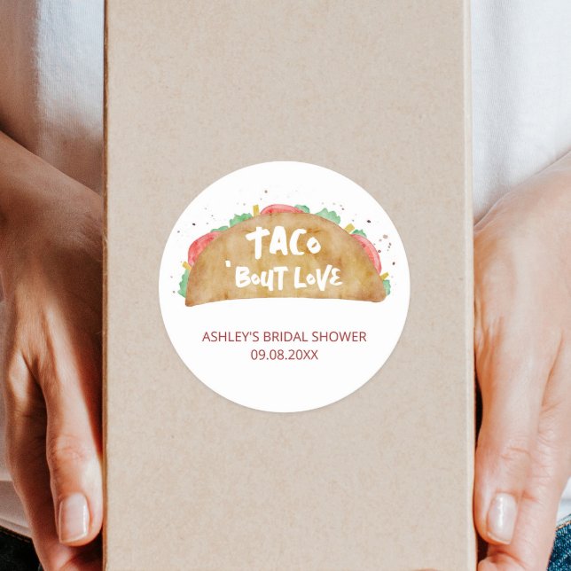 Pegatina Redonda Taco 'Bout Love Boda Bridal Shower Fiesta (Subido por el creador)