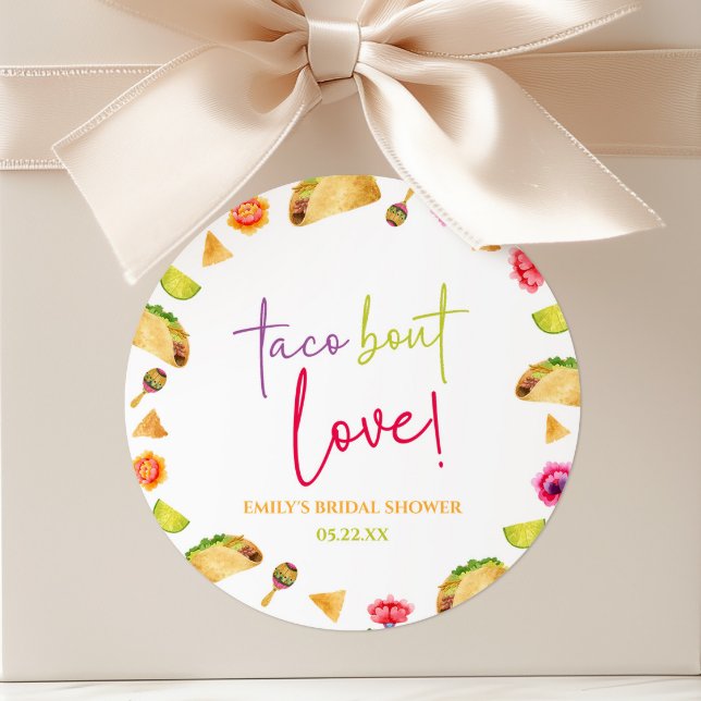 Pegatina Redonda ¡Taco Bout Love! Fiesta Bridal Shower (Subido por el creador)