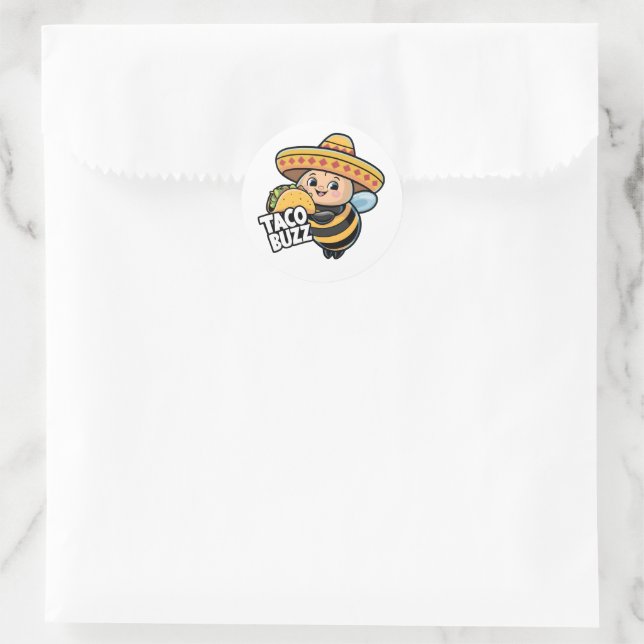 Pegatina Redonda Taco Buzz Bumble Bee (Bolso)