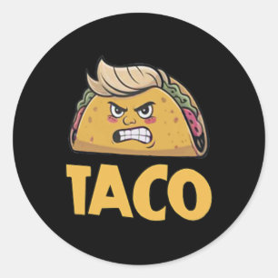 Pegatina Redonda Taco Divertido Trump Siempre se Rinde T.a.c.o (2 S