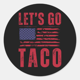 Pegatina Redonda Taco gracioso vamos a hacer camisetas de tacos 1 m