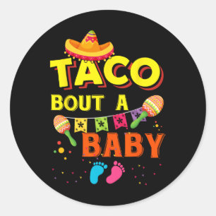 Pegatina Redonda Taco por comida mexicana Cinco De Mayo