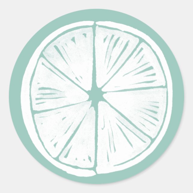 Pegatina Redonda Taco sobre el amor | Patrón de cal Verde azulado (Anverso)