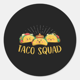 Pegatina Redonda Taco Squad Funny Cinco De Mayo Cocina Mexicana