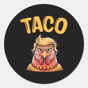 Pegatina Redonda Taco Taco Trump siempre se ríe divertido