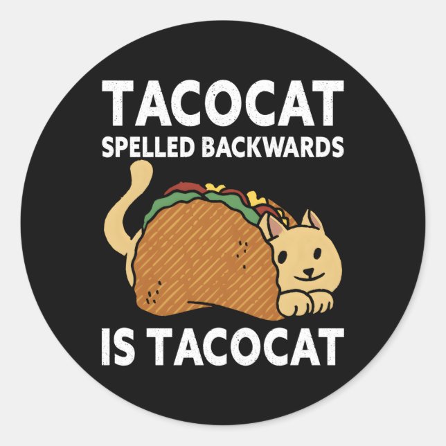 Pegatina Redonda Taco Tacocat Atrás Es Comida Tacocat Mexicana (Anverso)