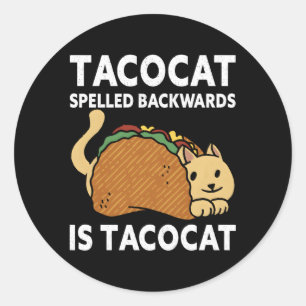 Pegatina Redonda Taco Tacocat Atrás Es Comida Tacocat Mexicana