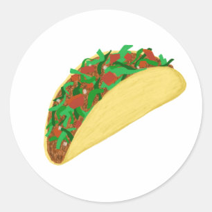 Pegatina Redonda Taco Time - comamos tacos
