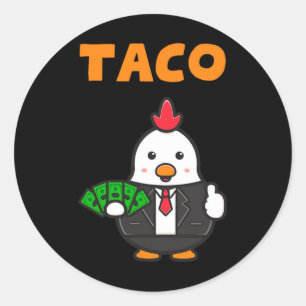 Pegatina Redonda Taco Trump siempre expulsa a divertida chica de mo