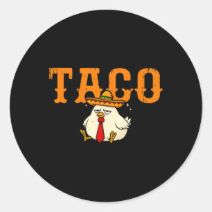 Pegatina Redonda Taco Trump siempre expulsa a divertida chica de mo