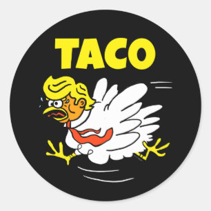 Pegatina Redonda TACO Trump siempre se desvanece