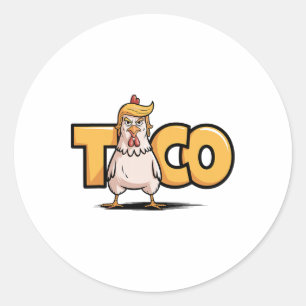 Pegatina Redonda Taco Trump Siempre se Rajó Humor Político Tar