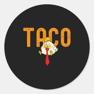 Pegatina Redonda Taco Trump - Trump Siempre se Rinde Divertido Trum