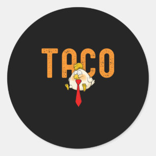 Pegatina Redonda Taco Trump - Trump Siempre se Rinde Divertido Trum