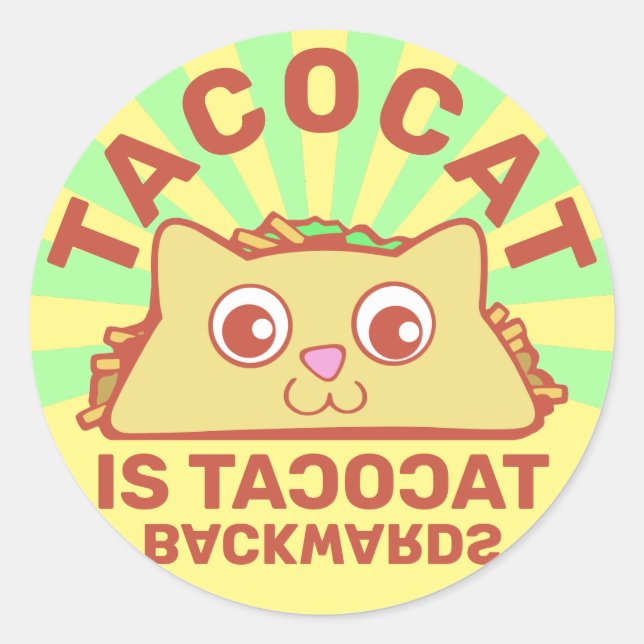 Pegatina Redonda Tacocat Retro Carnival (Anverso)