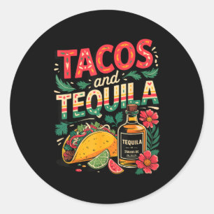 Pegatina Redonda Tacos y