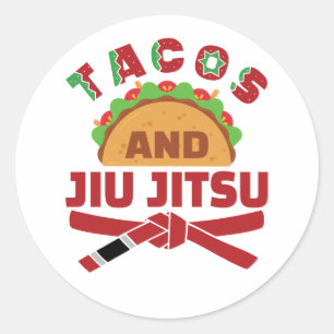 Pegatina Redonda Tacos y Jiu Jitsu