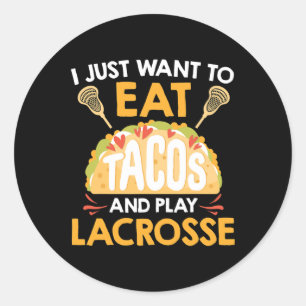 Pegatina Redonda Tacos Y Lacrosse