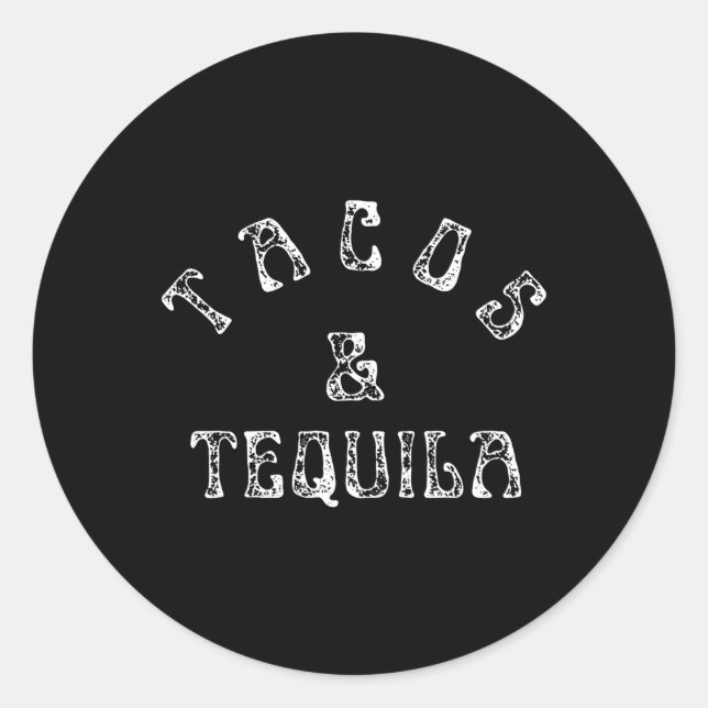 Pegatina Redonda Tacos Y Tequila Taco (Anverso)