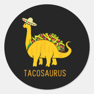 Pegatina Redonda Tacosaurus Cinco De Mayo Shirt Funny Dinosaurio Ta
