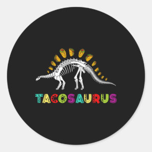 Pegatina Redonda Tacosaurus Cinco De Mayo Shirt Funny Dinosaurio Ta