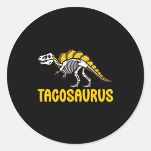 Pegatina Redonda Tacosaurus cinco de mayo taco dinosaur mexicano