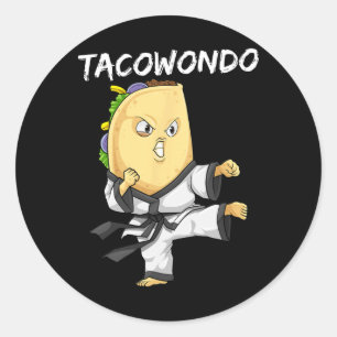 Pegatina Redonda Tacowondo Taco Artes Marciales Taekwondo